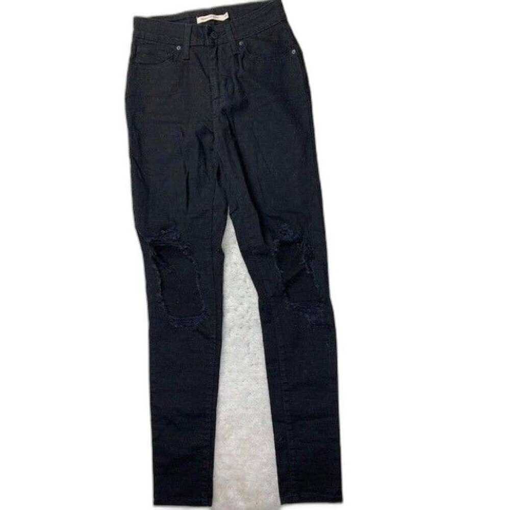 Levi 721 Size 24 Womens Black Jeans High Rise Skinny Stretch